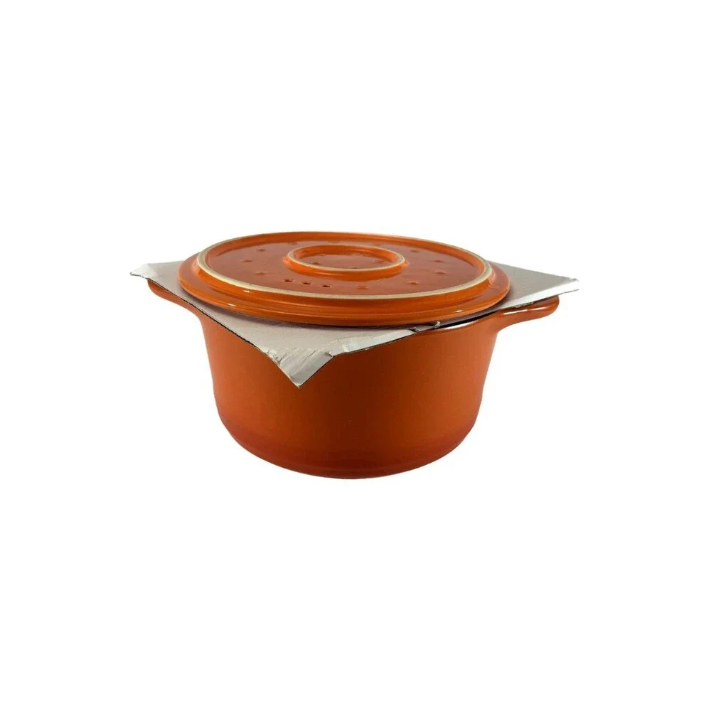 Parini 2 Qt Flameproof Casserole Dish w/ Lid Orange